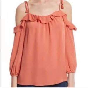 Joie Cold Shoulder Silk Blouse